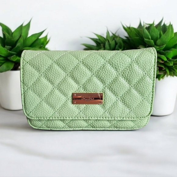BCBG Quilted Crossbody Bag-Mint Green - Picture 1 of 7